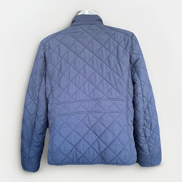 J Crew Full Zip Quilted Barn Jacket Women's Size Medium Navy Blue Gold Casual - Picture 2 of 11